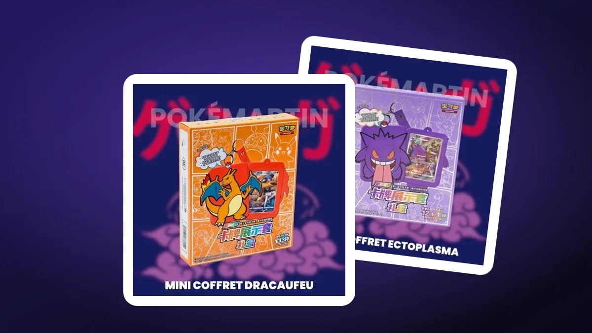 Coffrets Pokémon chinois Dracaufeu et Ectoplasma avec porte-clés en silicone